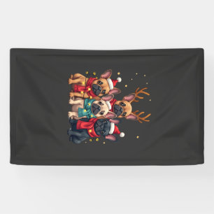 Weihnachtsbeleuchtung Französische Bulldoggen Xmas Banner