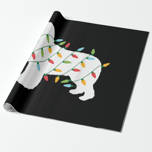 Weihnachtsbeleuchtung - Geschenke für Neufundland  Geschenkpapier (Ungerollt)