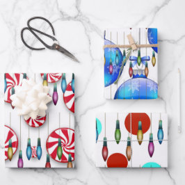 Weihnachtsbeleuchtung Geschenkpapier Set