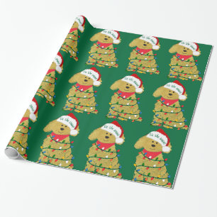 Weihnachtsbeleuchtung Goldendoodle Geschenkpapier