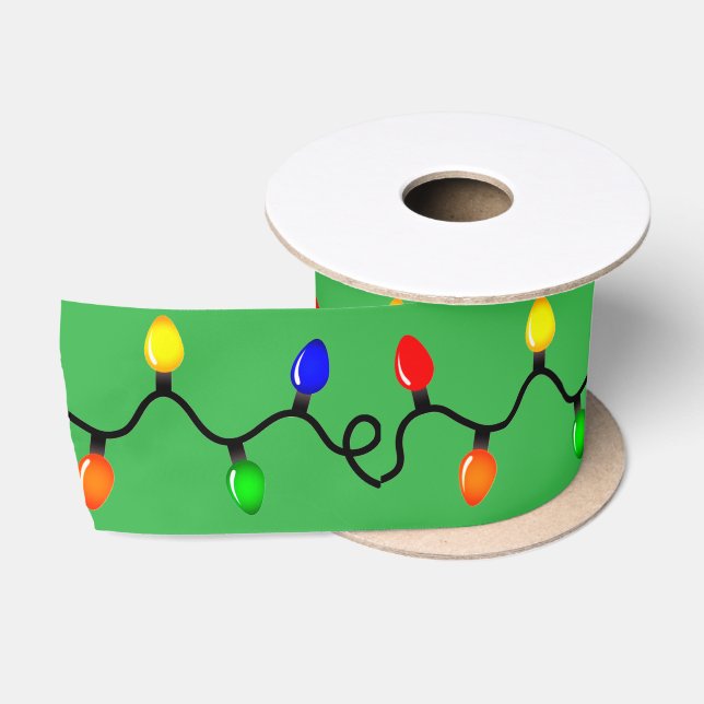 Weihnachtsbeleuchtung Green Ribbon Satinband (Spule)