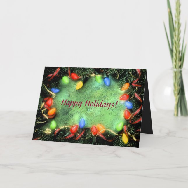 Weihnachtsbeleuchtung - Grußkarte Feiertagskarte (Vorderseite)