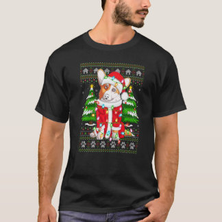 Weihnachtsbeleuchtung hässlicher Santa Corgi Weihn T-Shirt