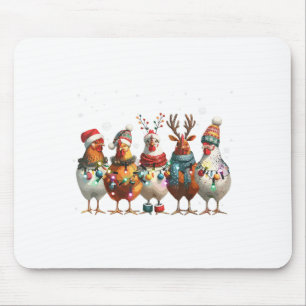 Weihnachtsbeleuchtung Huhn Santa Lustiger Weihnach Mousepad