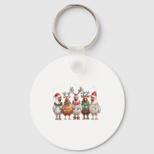 Weihnachtsbeleuchtung Huhn Santa Lustiger Weihnach Schlüsselanhänger
