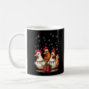 Weihnachtsbeleuchtung Huhn Santa Lustiges Xmas Kaffeetasse