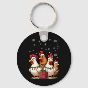 Weihnachtsbeleuchtung Huhn Weihnachtsmann Lustiges Schlüsselanhänger