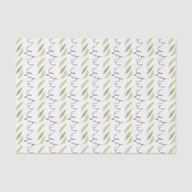 Weihnachtsbeleuchtung in Aquarellfarben Seidenpapier (Vorderseite)