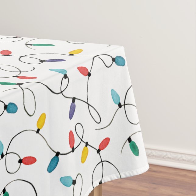 Weihnachtsbeleuchtung in Aquarellfarben Tischdecke (Beispiel)