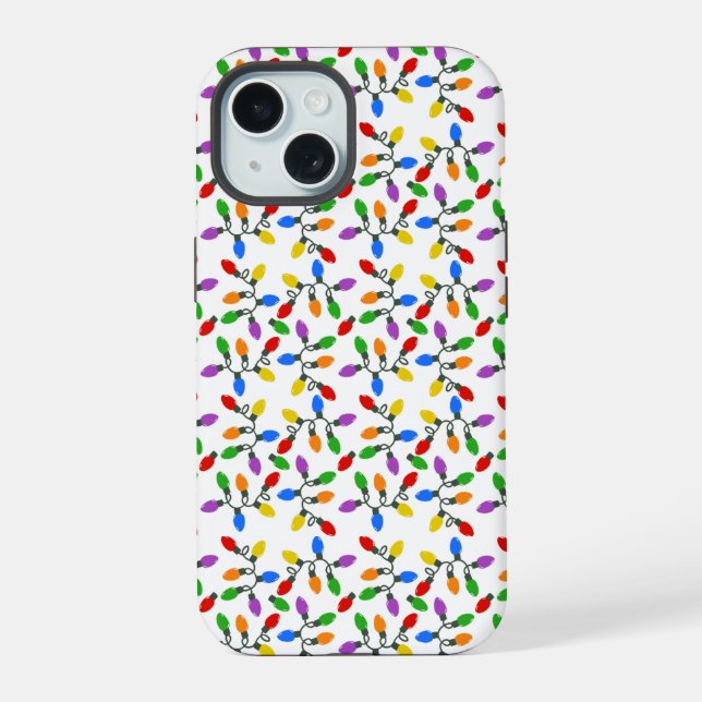 Weihnachtsbeleuchtung iPhone 15 Hülle (Rückseite)