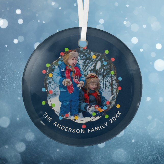 Weihnachtsbeleuchtung Kinder Foto Navy Blue Person Ornament Aus Glas (Von Creator hochgeladen)