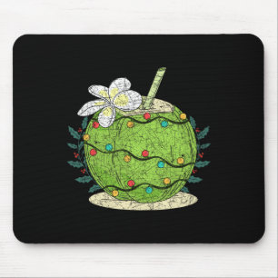 Weihnachtsbeleuchtung Kokosnuss Tropischer Sommer Mousepad
