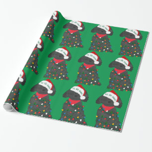 Weihnachtsbeleuchtung Labradoodle Green Geschenkpapier