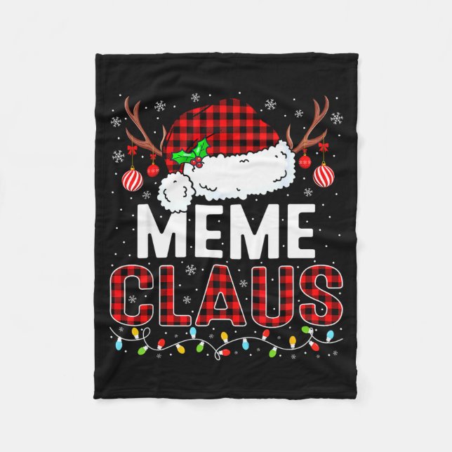 Weihnachtsbeleuchtung Meme Claus Familie passende  Fleecedecke (Vorderseite)