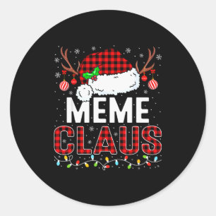 Weihnachtsbeleuchtung Meme Claus Familie passende Runder Aufkleber