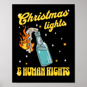 Weihnachtsbeleuchtung Menschenrechtsaufkleber Poster