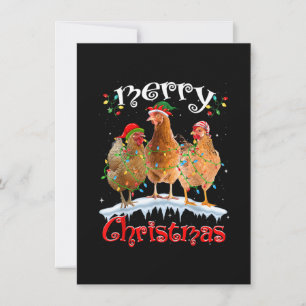Weihnachtsbeleuchtung Merry Xmas Hühnchen Einladung