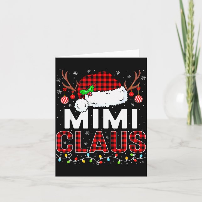 Weihnachtsbeleuchtung Mimi Claus Familie passende  Karte (Vorderseite)