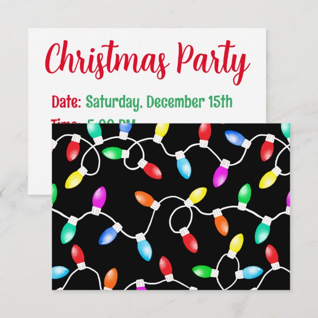 Weihnachtsbeleuchtung Muster Einladung (Vorne/Hinten)