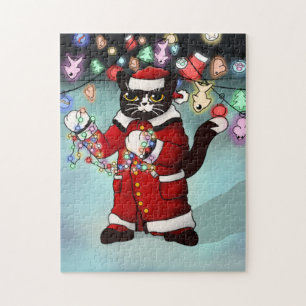 Weihnachtsbeleuchtung Niedlich Tuxedo Cat
