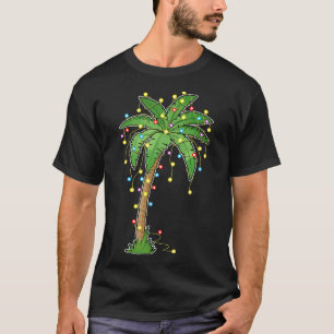 Weihnachtsbeleuchtung Palm Tree Beach Funny Tropic T-Shirt