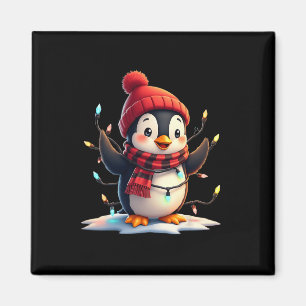 Weihnachtsbeleuchtung Pinguin mit Weihnachtslattpi Magnet