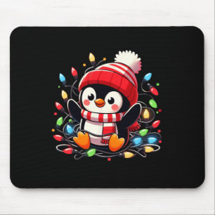 Weihnachtsbeleuchtung Pinguin mit Weihnachtslattpi Mousepad