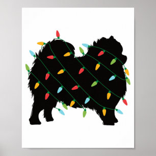 Weihnachtsbeleuchtung Pomeranian Süßes Geschenk fü Poster