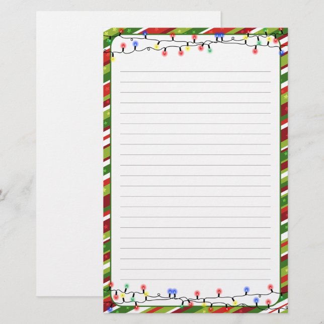 Weihnachtsbeleuchtung Rahmen Feiertage Linken Briefpapier (Vorne/Hinten)