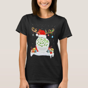Weihnachtsbeleuchtung Rentier Santa Hut Sauerrahm T-Shirt