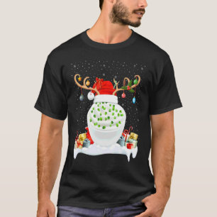 Weihnachtsbeleuchtung Rentier Santa Hut Sauerrahm T-Shirt