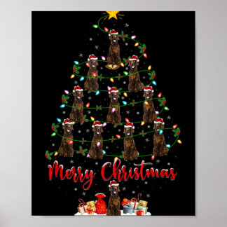 Weihnachtsbeleuchtung Santa Irischer Setter Hund W Poster