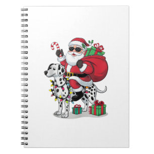 Weihnachtsbeleuchtung Santa Riding Dalmatiner Weih Notizblock
