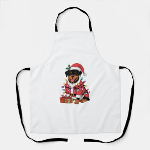 Weihnachtsbeleuchtung Santa Rottweiler Hund Weihna Schürze
