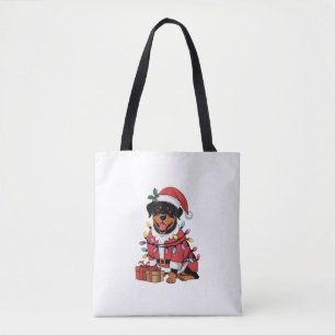 Weihnachtsbeleuchtung Santa Rottweiler Hund Weihna Tasche