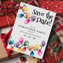 Weihnachtsbeleuchtung Save the Date Feiertagsparty Postkarte