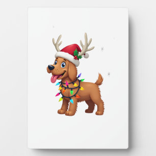Weihnachtsbeleuchtung Soft Coated Wheaten Terrier  Fotoplatte