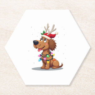 Weihnachtsbeleuchtung Soft Coated Wheaten Terrier Untersetzer