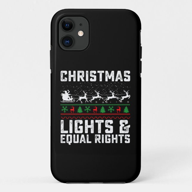Weihnachtsbeleuchtung und Gleichberechtigung Femin Case-Mate iPhone Hülle (Rückseite)