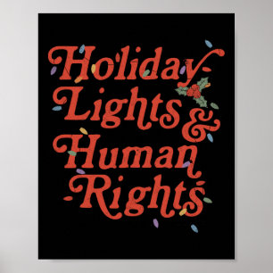 Weihnachtsbeleuchtung und Menschenrechte Lustiges Poster