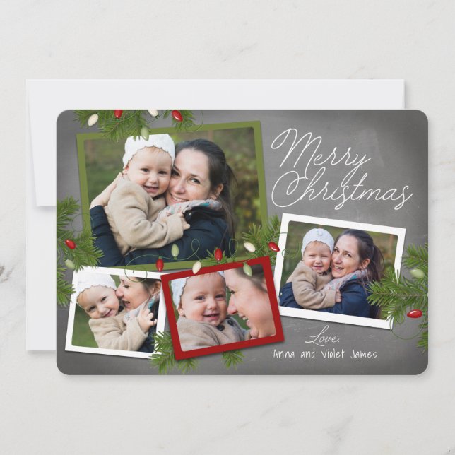 Weihnachtsbeleuchtung | Weihnachts-Fotokarte Feiertagskarte (Vorderseite)