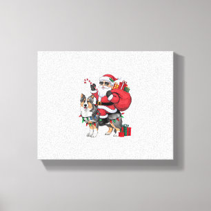 Weihnachtsbeleuchtung Weihnachtsfeiertag Hund Weih Leinwanddruck