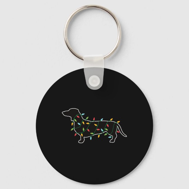 Weihnachtsbeleuchtung Weihnachtsgeschenk für Hund  Schlüsselanhänger (Vorderseite)