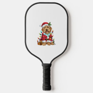 Weihnachtsbeleuchtung Weihnachtsmann-Labradoodle W Pickleball Schläger