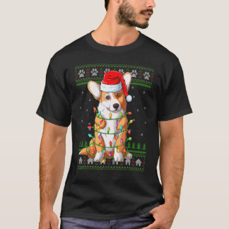 Weihnachtsbeleuchtung Weihnachtsmannmütze Hässlich T-Shirt