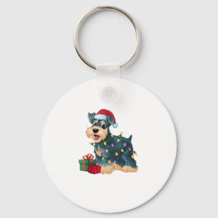 Weihnachtsbeleuchtung Weihnachtsriese Schnauzer Do Schlüsselanhänger