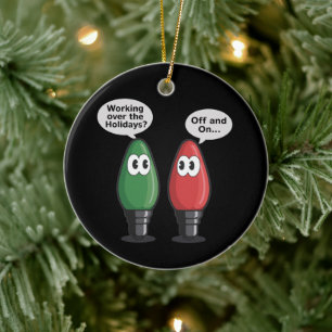 Weihnachtsbeleuchtung Witz Glühbirne Funktioniert Keramik Ornament