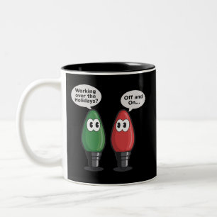 Weihnachtsbeleuchtung Witz Glühbirne Funktioniert Zweifarbige Tasse