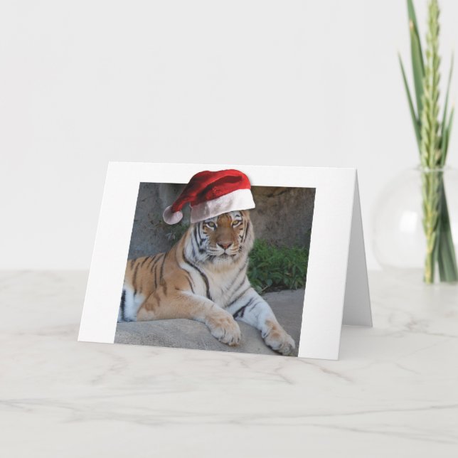 WeihnachtsBengalischer Tiger Feiertagskarte (Vorderseite)