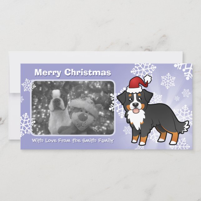 Weihnachtsberger Hund Feiertagskarte (Vorderseite)